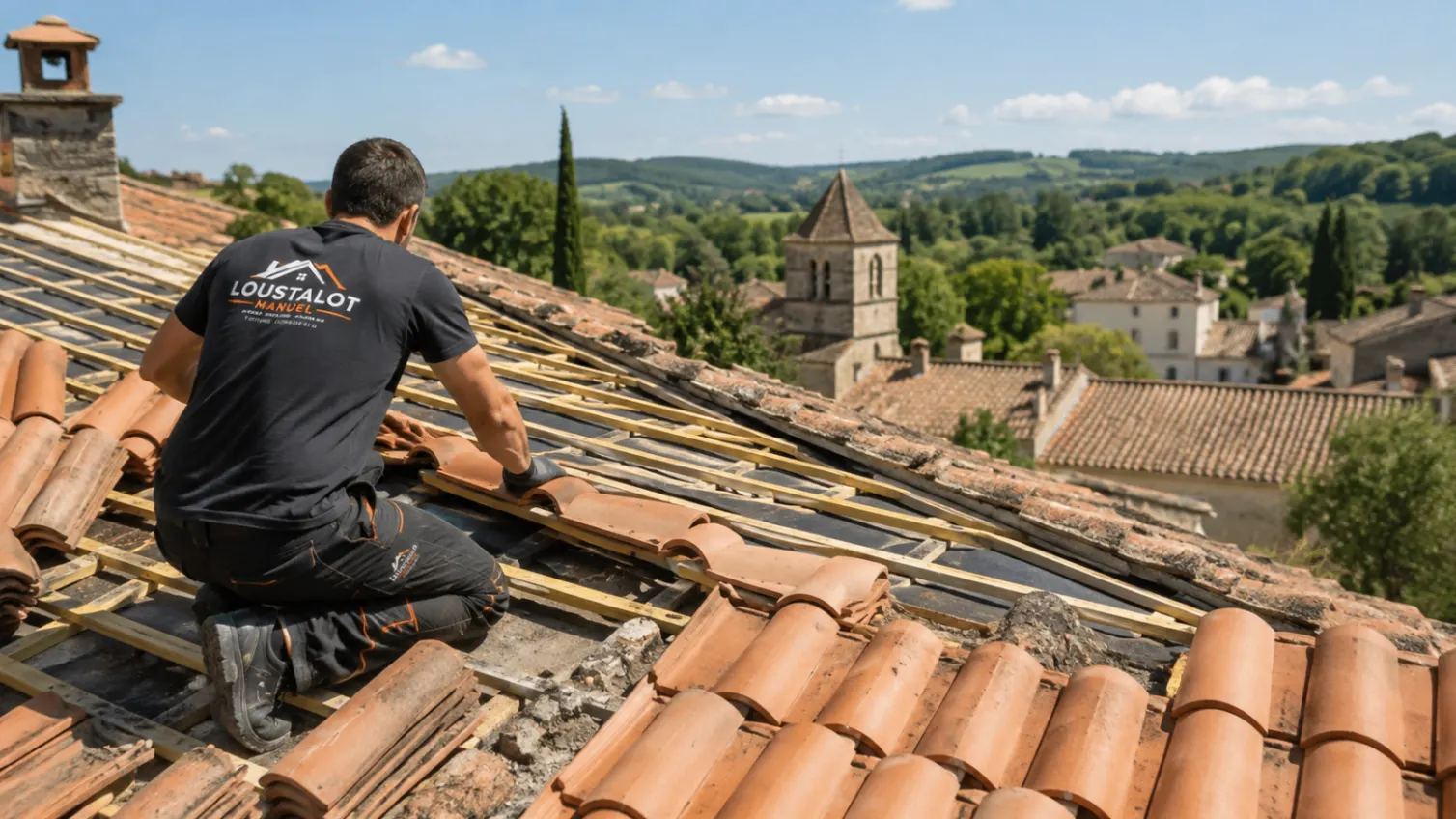Rénovation d'une toiture en tuiles par Loustalot Manuel dans le Tarn-et-Garonne