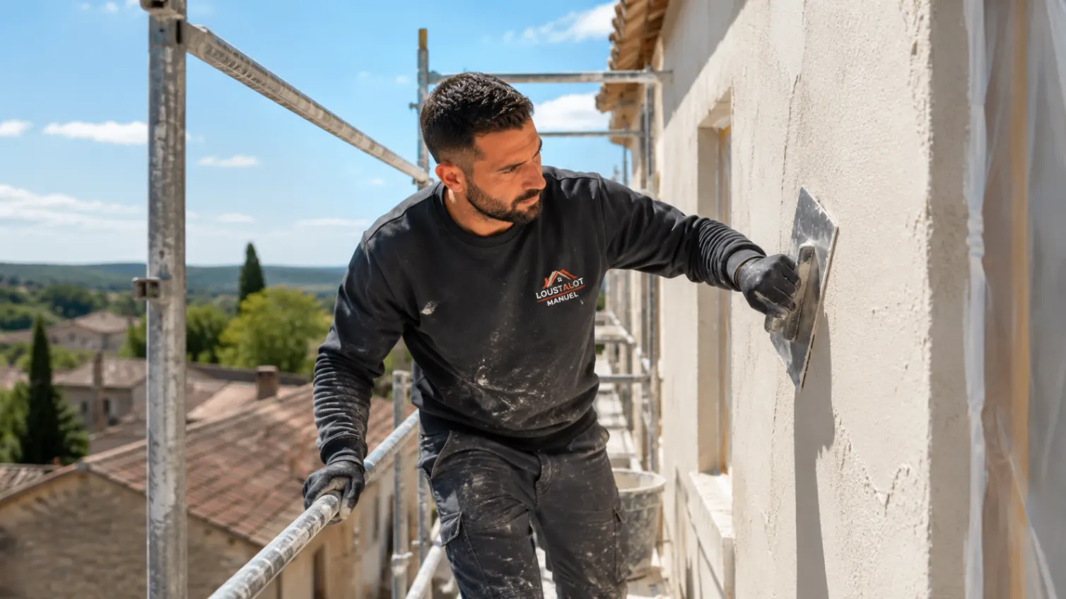 Artisan façadier Loustalot Manuel réalisant des travaux de façade dans le Tarn-et-Garonne