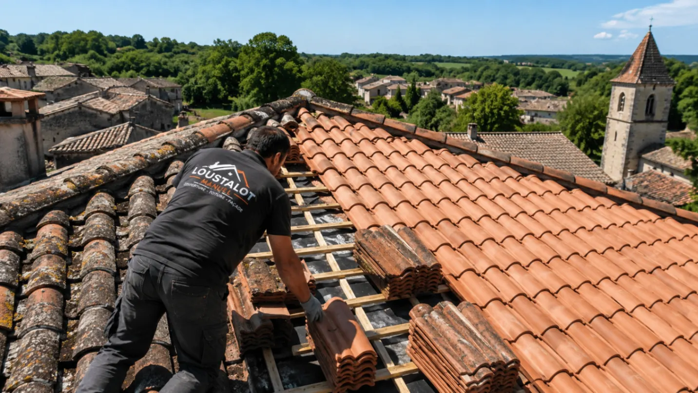 Remplacement d'une couverture en tuiles par Loustalot Manuel dans le Tarn-et-Garonne